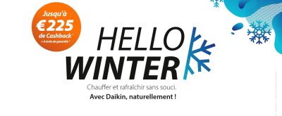 Soyez prêt pour l’hiver avec une pompe à chaleur air-air de Daikin et profitez d’un cashback intéressant
