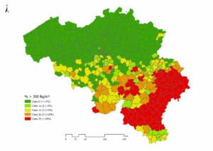 carte radon Belgique 2025