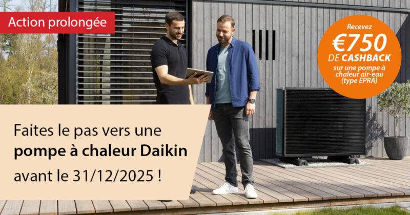 Économisez 750 € sur votre pompe à chaleur Daikin