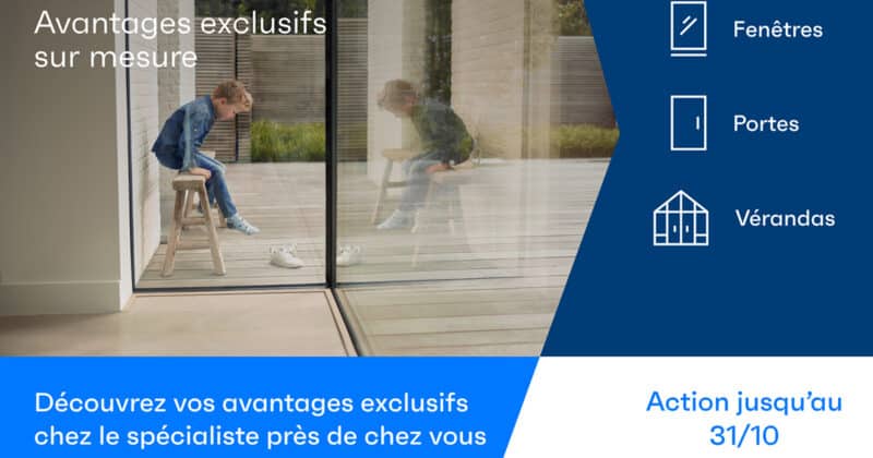 Journées Action Reynaers Aluminium : portes, fenêtres et vérandas avec des avantages exclusifs