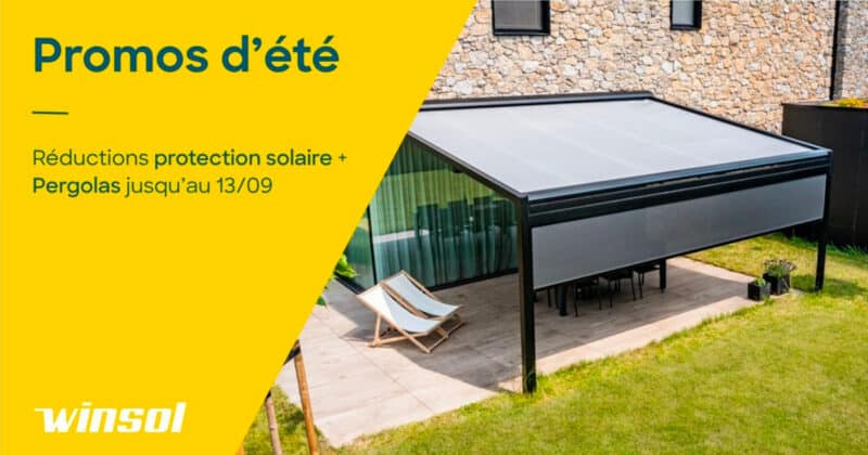 Promotions sur les protections solaires, stores bannes et pergolas bioclimatiques