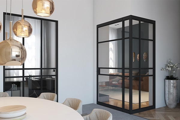 portes interieures aluminium look acier