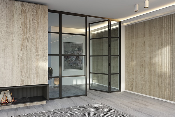 portes interieures aluminium look acier