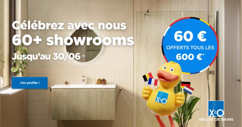 Célébrez avec nous ! 60+ showrooms X²O Salles de bains